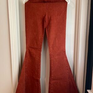 Boutique Pull on Rust Flared Pants